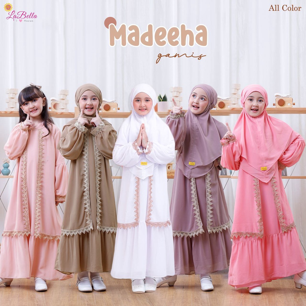 MDH เสื้อผ้ามุสลิมชุด Gamis Abaya เด็ก Labella Madeeha Series | Shopee ...