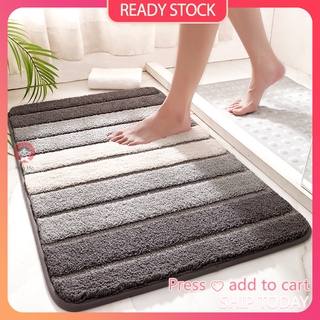 พรม เสื่อ ดูดซึมน้ำ กันลื่น Carpet Floor Mats 🔴 Water-absorbent, Non-slip Thickening Stripe Bathroom Doorway Home Decoration Living Room Bedroom Door-in Mat