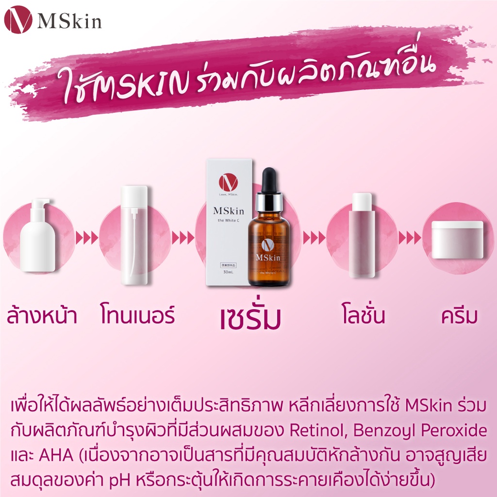 mskin-the-white-c-30ml-เซรั่มญี่ปุ่น-ลดจุดด่างดำ-vit-c-ไวท์เทนนิ่ง-เซรั่มวิตามิน-ลดฝ้ากระ