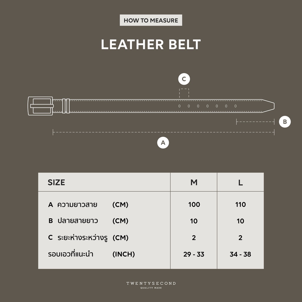 ภาพสินค้าTWENTYSECOND เข็มขัดหนัง Leather Belt 01 - สีดำ / Black จากร้าน twentysecond_official บน Shopee ภาพที่ 7