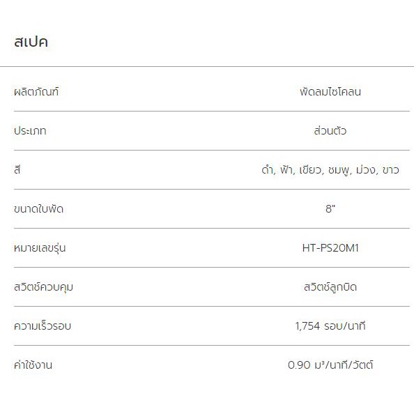 hatari-พัดลมไซโคลน-8-นิ้ว-รุ่น-ht-ps20m1