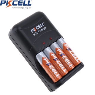 เครื่องชาร์จพร้อมถ่านPKCELL AA 1.6V 4 ก้อน(ถ่านขนาดAA 1.6V 2500mAh 4ก้อน+เครื่องชาร์จถ่านNiZn 4ช่อง รุ่นPK8186)