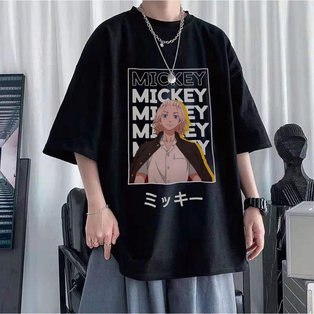 ภาพหน้าปกสินค้า100% cotton men's t-shirt short-sleeved Tokyo Revengers Mikey Draken style ins trend top summer Korean loose tide brand compassionate