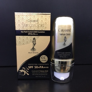 CERAMINE VENUS GOLD CC CREAM SPF 50+ PA+++(15 ml.)เซอรามายน์ เดย์ฟลูอิด ซีซีครีมเอสพีเอฟ50+พีเอ+++(ครีมกันแดดผสมรองพื้น)