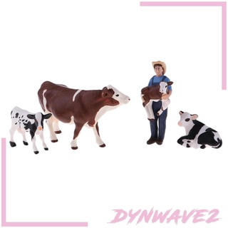 [Dynwave2] โมเดลฟิกเกอร์ รูปฟาร์มเมอร์ และวัว 4 ตัว