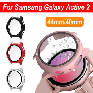 เคสป้องกันหน้าจอ PC พร้อมฟิล์มกันรอย สําหรับ Samsung Galaxy Watch Active 2 40mm 44mm