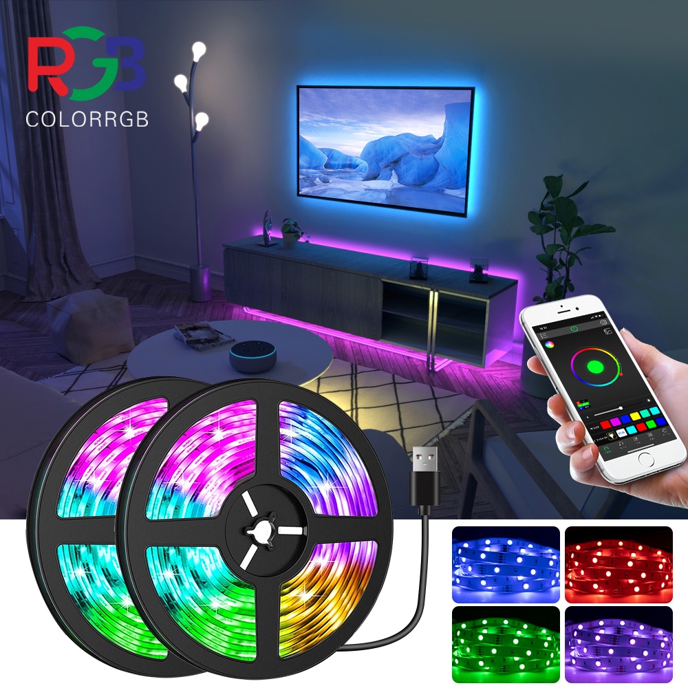 ภาพหน้าปกสินค้าไฟเส้น led RGB แถบไฟตกแต่ง LED USB 5050ไฟตกแต่งห้อง ไฟประดับบ้าน 1/2/3/4/5/10/15เมตร ไฟหลังทีวี จากร้าน colorrgblight บน Shopee