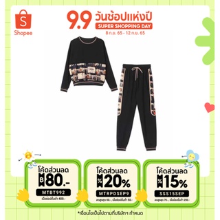 สินค้า ใส่โค๊ด SSS15SEP  ลดเพิ่ม SALEเซทเสื้อและกางเกง เนือผ้าดีแต่ราคาถูก แบบสไตล์เกาหลีค่ะ  รุ่นม้าลายแขนยาง