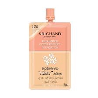 Srichand Enchanted Cover Perfect Foundation รองพื้นเจ้าหญิง  แบบซองขนาด 7g.#120สำหรับผิวสีเนื้อ Beige