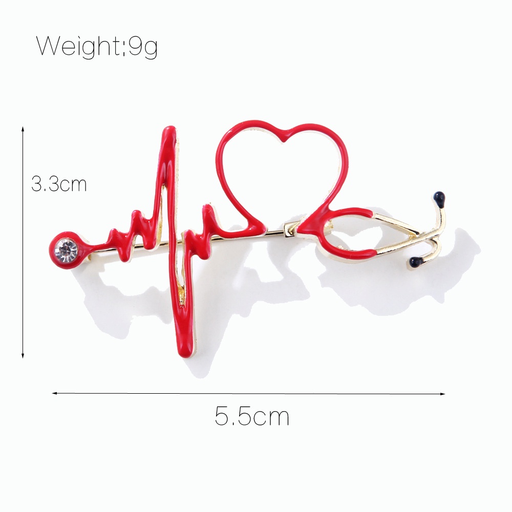 เข็มกลัดแฟชั่นเกาหลีเวอร์ชั่นเกาหลี-unisex-เข็มกลัดรูปหัวใจสีแดง