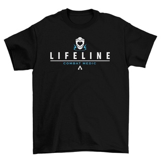 คอลูกเรือเสื้อยืดคอกลมเสื้อยืดลําลอง แขนสั้น พิมพ์ลาย Lifeline Apex Legends คุณภาพสูง แฟชั่นสําหรับผู้ชายผ้าฝ้ายแท้