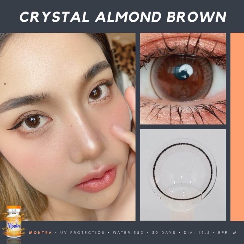 พร้อมส่ง-crystal-brown-almond-brown