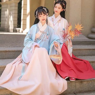 👑ชุดจีนโบราณ👑ปักนักเรียน Hanfu ชุดจีนโบราณเดรส hanfu ผู้หญิง Hanfu ชุดนักเรียน Hanfu