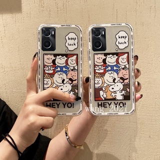 Ready Stock New Casing เคส OPPO A76 Phone Case Cartoon Snoopy Family Transparent Ultra-thin Silicone Soft Case Back Cover เคสโทรศัพท