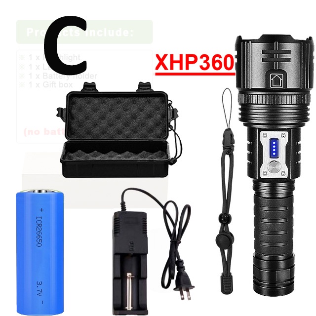 Xhp360 ไฟฉาย Led มีประสิทธิภาพ ชาร์จไฟได้ หลอดไฟพลังงานสูง | Shopee ...