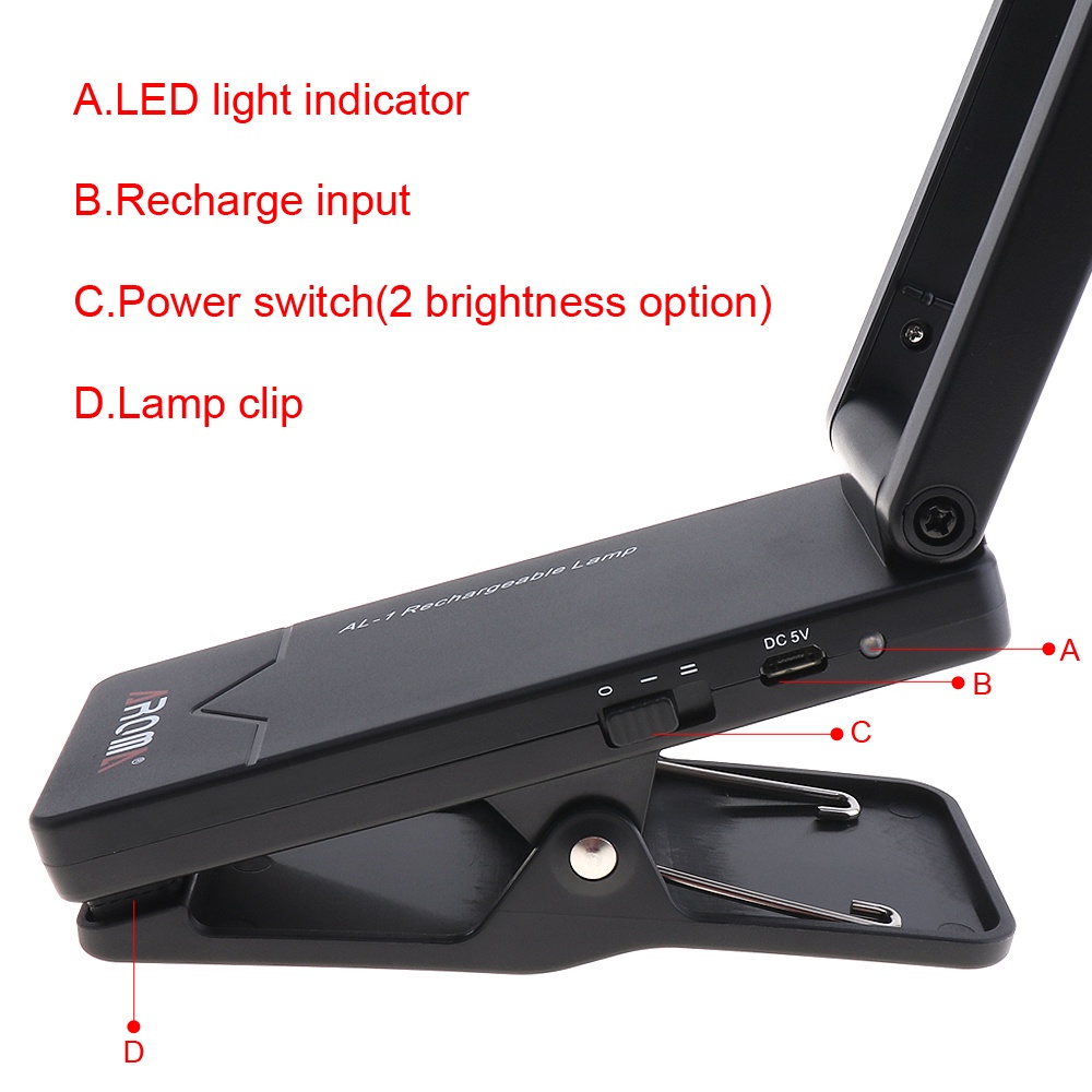 โคมไฟ-led-แบบคลิปหนีบ-ชาร์จไฟได้-สําหรับกีตาร์-เปียโน