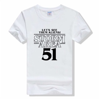 [S-5XL] เสื้อยืดผ้าฝ้าย 100% พิมพ์ลาย Storm Area 51 Let& แฟชั่นฤดูร้อน สําหรับผู้ชาย#39; s See Them Aliens Area 51 Raide