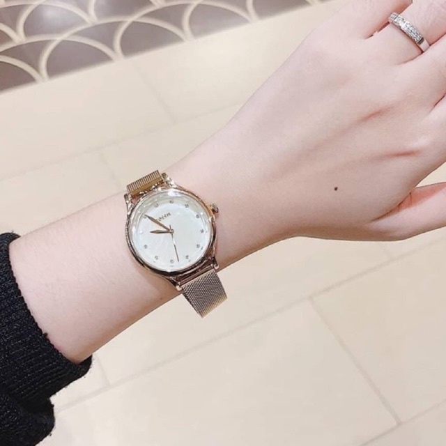 ผ่อน0-นาฬิกา-สีทอง-หน้าปัดเหลือบมุก-fossil-laney-three-hand-stainless-steel-watch-bq3391-หน้าปัด-34-mm