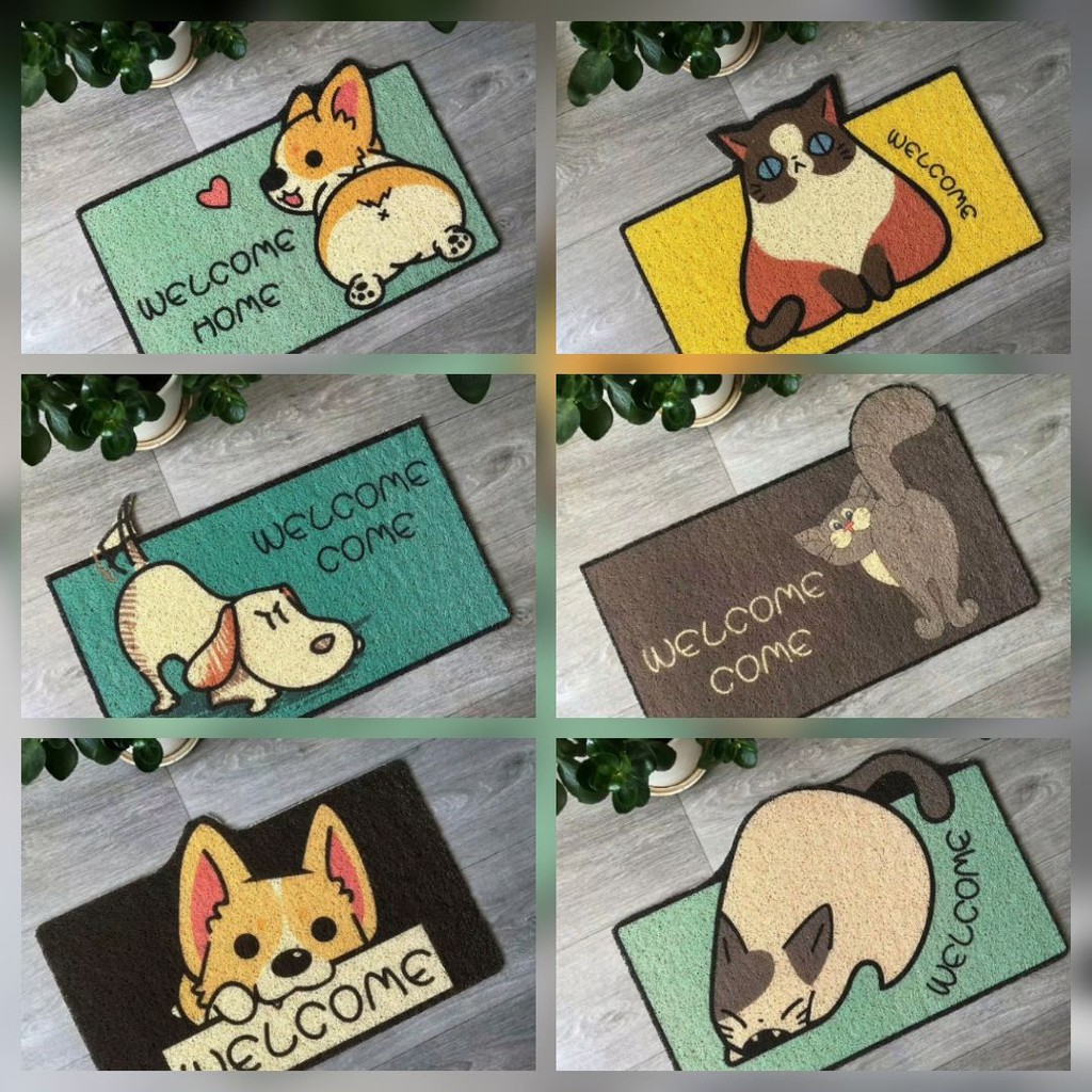 ภาพหน้าปกสินค้าพรมเช็ดเท้าดักฝุ่น Dog&Cat มีกันลื่นด้านล่าง 60x40ซม.((พร้อมส่ง)) จากร้าน vimolsiri789 บน Shopee