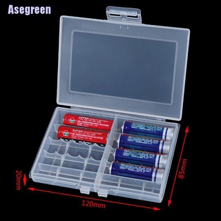 Asegreen: กล่องเคสพลาสติกแข็ง สําหรับใส่แบตเตอรี่ Aa Aaa 10 ก้อน 1 ชิ้น