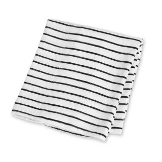 Lulujo ผ้าอ้อมมัสลินคอตตอน  Bamboo Muslin Swaddle - Black Messy Stripes