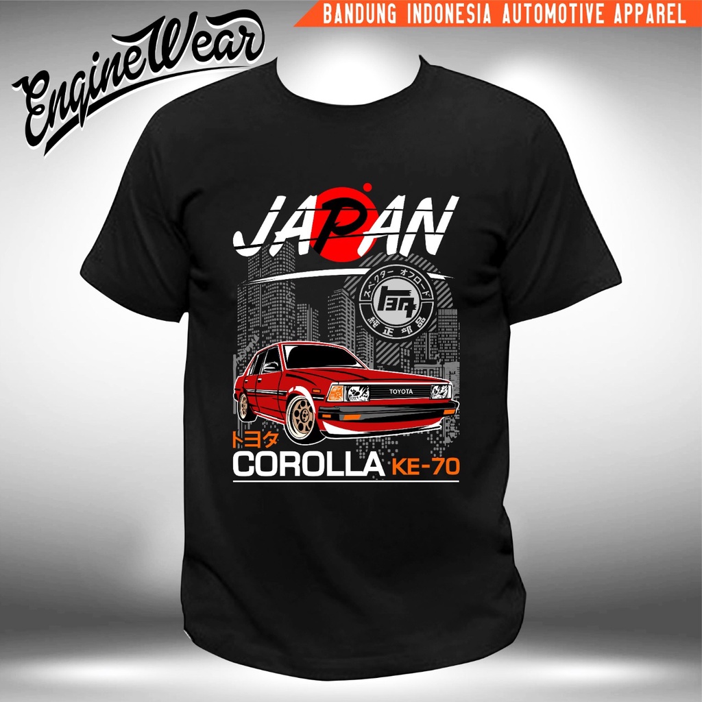 เสื้อยืด-พิมพ์ลายรถยนต์-toyota-corolla-ke70-jdm-dx