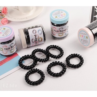 EZ ยางรัดผม แบบเกลียวใหญ่ แฟชั่นเกาหลี แพคกระปุก 6 ชิ้น Phone Cord Hair Tie