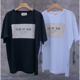 FOG แพทช์ใหม่พิมพ์เสื้อยืด high street FEAR OF GOD ฝ้ายเสื้อยืดแขนสั้น