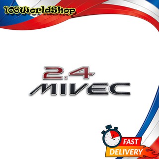 โลโก้ LOGO ติดท้าย เรซิน "2.4 MIVEC" มิสซูบิชิ สเปซแวกอน  สี แดง , ดำ Space Wagon Mitsubishi 4 ประตู ปี2004-2012