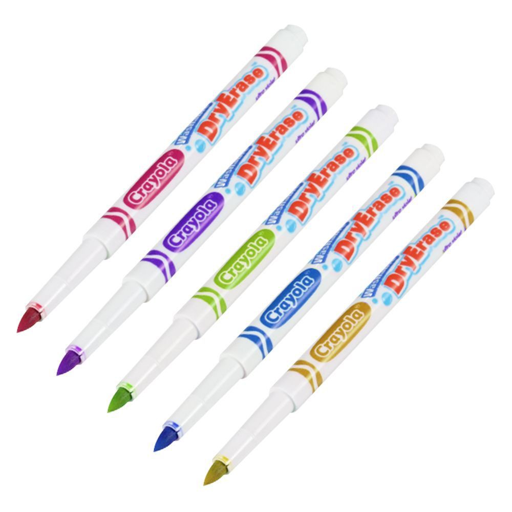 artwork-washable-dry-erase-fine-line-markers-crayola-12-colors-stationary-equipment-home-use-งานศิลปะ-ปากกาเมจิกเขียนไวท