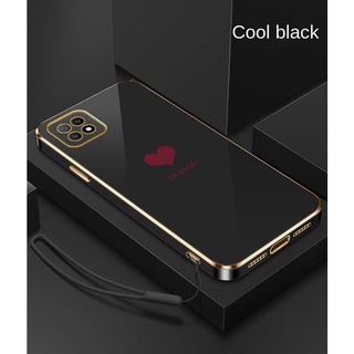 [ฟรีสายคล้อง+COD] เคสโทรศัพท์มือถือแบบนิ่ม ชุบไฟฟ้า ขอบสี่เหลี่ยม ลายหัวใจ 6D สําหรับ Samsung Galaxy M33 M53 5G M23 F23