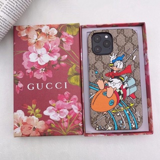 GUCCI เคสหนังกุชชี่ กันกระแทก พร้อมกล่องของขวัญ สําหรับ iPhone 14 12 11 13 Pro Max Plus XS XR X