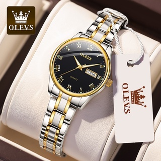 สินค้า OLEVS นาฬิกาข้อมือ สายสเตนเลส นาฬิกาข้อมือผู้หญิง กันน้ำ แฟชั่นหรูหรา ส่องสว่าง มีปฏิทิน สำหรับผู้หญิง