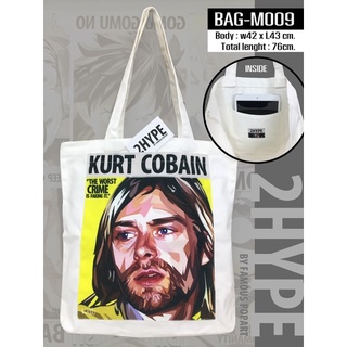 กระเป๋าผ้า  Cotton tote bag kurt cobain