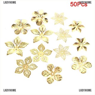 ภาพหน้าปกสินค้า【ladyhome】จี้โลหะ ลายดอกไม้ สไตล์วินเทจ สําหรับทําเครื่องประดับ DIY 50 ชิ้น/ชุด ที่เกี่ยวข้อง