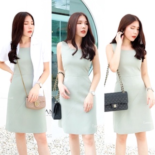 Common Cold Dress รุ่น Pie Apple ผ่าหลัง (สีเขียว)