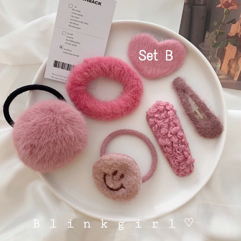 hairclip-set-พร้อมส่ง-เซทนี้คุ้มมาก-มีทั้งกิ๊บและยางรัดผม-ได้ตามรูปเลยค่า