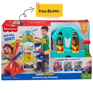 Fisher Price Little People Launch &amp; Loop Raceway Light-Up Vehicle Playset