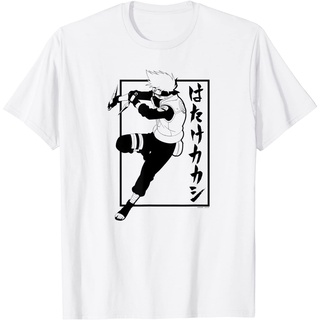 เสื้อยืดโอเวอร์ไซส์เสื้อยืด พิมพ์ลาย Naruto Shippuden Kakashi Kanji แฟชั่นสําหรับสตรีS-3XL