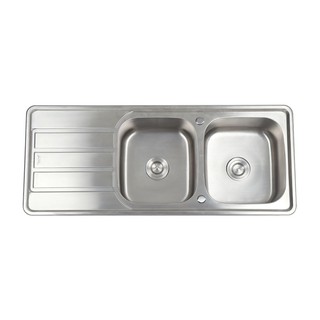 Embedded sink SINK BUILT 2BOWL1DRAIN TECNOPLUS TNP120.02 STAINLESS Sink device Kitchen equipment อ่างล้างจานฝัง ซิงค์ฝัง