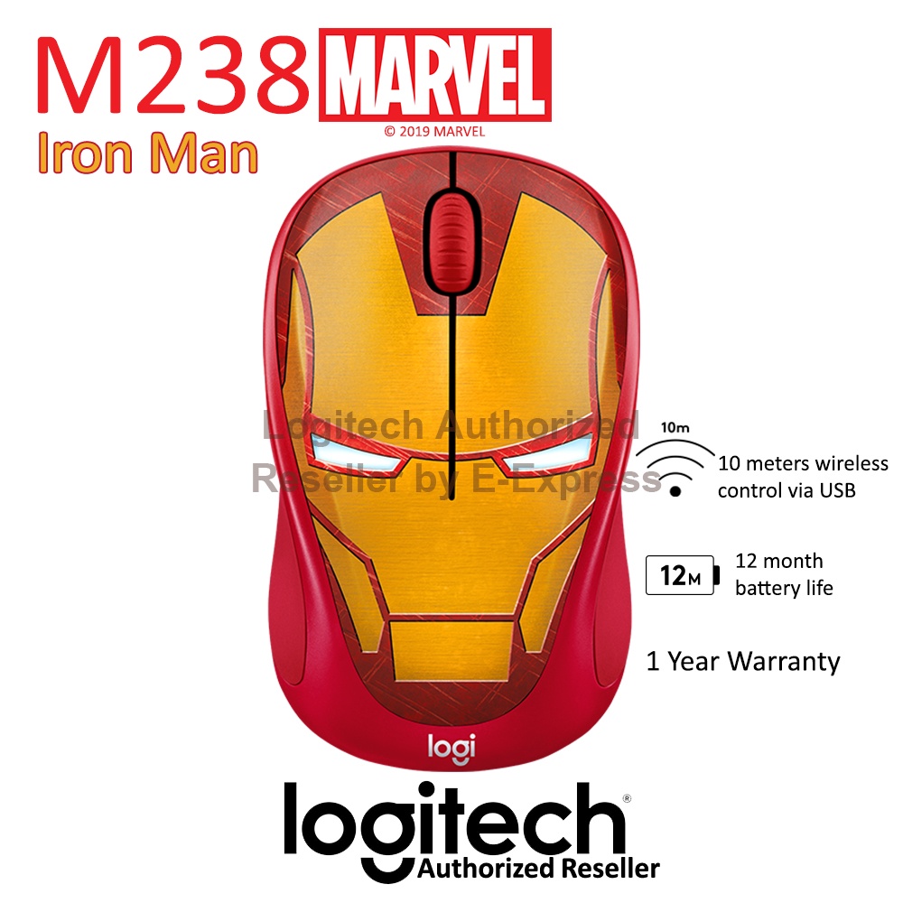 Logitech M238 Marvel Collection Wireless Mouse Iron Man ลายไอรอนแมน ...