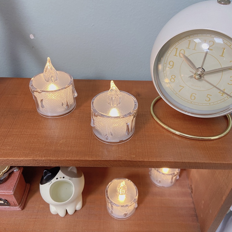 INS LED Mini Candle Light Simulation Birthday Candle Light Desktop