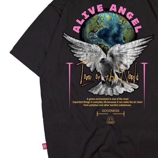 เสื้อยืดผ้าฝ้ายพิมพ์ลายขายดี-ของแท้-เสื้อยืด-alive-angel-disto-carrier-pigeon-dove-merpati-safe-world-เดือน-เสื้อนก-graf