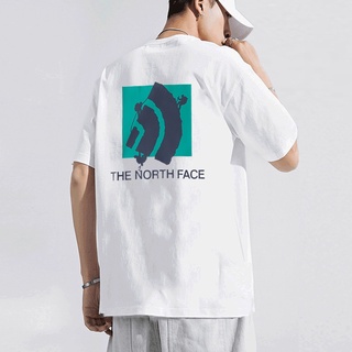 แนวโน้ม The north FACE/north เสื้อยืดลําลอง แขนสั้น ครึ่งแขน พิมพ์ลาย ทรงหลวม สีขาว สําหรับผู้ชาย เหมาะกับการเล่นกีฬา