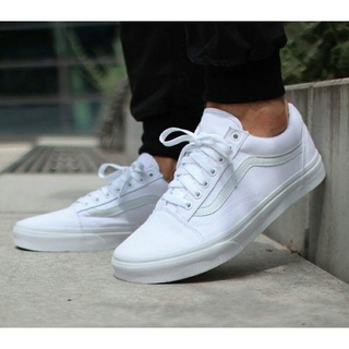 👟รองเท้าผ้าใบหัวVANZ รองเท้าสีขาวล้วน 👟