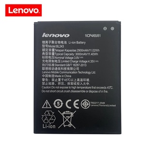 แบตเตอรี่แท้ Lenovo K3 Note K50-T5 A7000 A5500 A5600 A7600 BL-243 BL 243