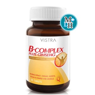 ภาพขนาดย่อของภาพหน้าปกสินค้าVistra B-Complex Plus Ginseng วิตามินบีรวมผสมโสม 30 เม็ด(1ขวด) 08470 จากร้าน medicalhubb บน Shopee