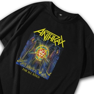 เสื้อยืดโอเวอร์ไซส์เสื้อยืด พิมพ์ลายวง Anthrax King Music Metal Punk Rock โอเวอร์ไซซ์ สไตล์วินเทจ พังก์ร็อค ของแท้ ทัวร์
