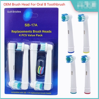 Oem หัวแปรงไฟฟ้า แบบเปลี่ยน สําหรับ Oral-B EB17 SB-17A 4 ชิ้น/แพ็ค