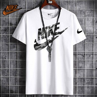 เสื้อ Nike Tshirt Swoosh แฟชั่น Tt สําหรับผู้ชายย้อมผ้าฝ้ายสั้นท็อปส์ซูพิมพ์ผ้าฝ้ายย้อม